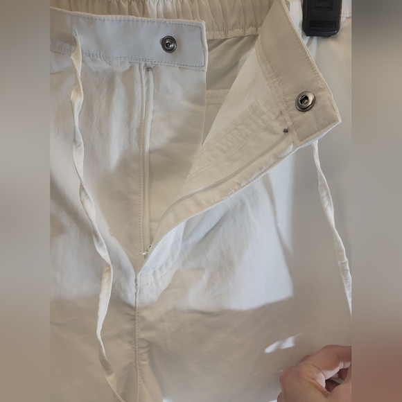 ZARA High Waisted Drawstring Side Cinch White Capri Pants size XXL - Picture 5 of 14